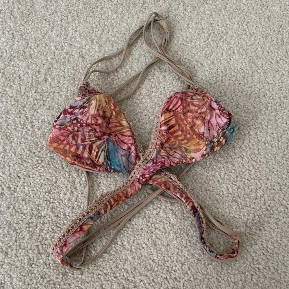 Colorful Patterned Bikini Top